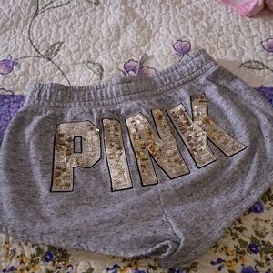 Victoria Secret Booty Short Shorts VS 🩷 Pink Bling S Sweats Daisy Dukes